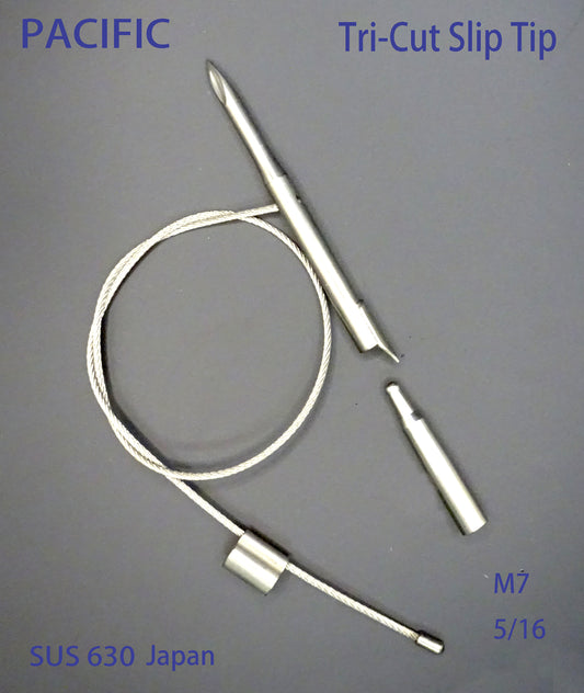 Tri-Cut Cable Slip Tip -- M7 Thread for 7mm shaft or 5/16-24 Thread for 8mm shaft